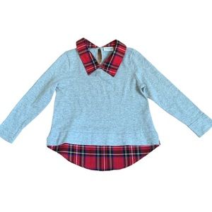 Crewcuts Gray and Red Plaid Kids Shirt